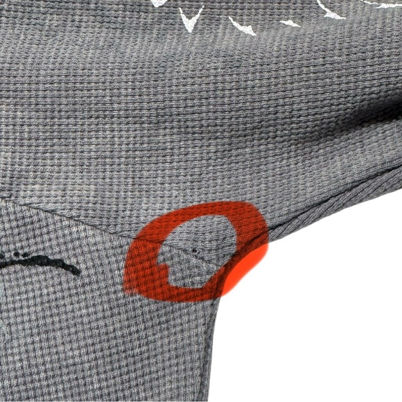 Vintage Y2K Harley Davidson Sz XL Tribal Rose Thermal Waffle Knit Hoodie Bling - Picture 15 of 16